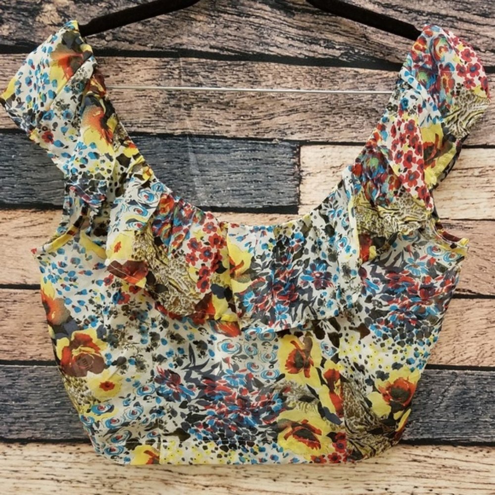 LF Ruffle Off Shoulder Crop Top